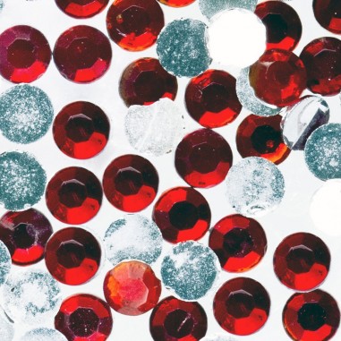 Rhinestones, red, 2mm