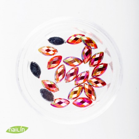 3D Glass Jewels, 6mm, red