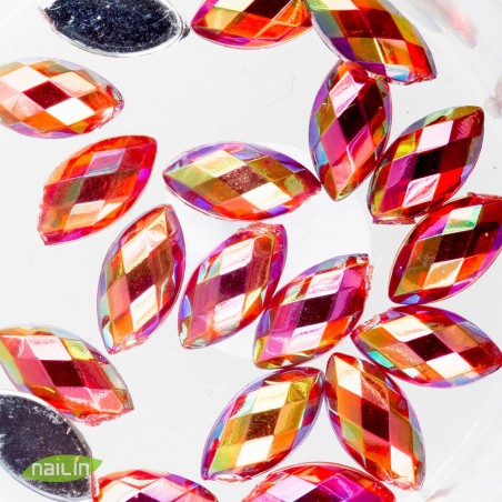 3D Glass Jewels, 6mm, red