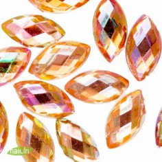 3D Glass Jewels, 6mm, orange 2