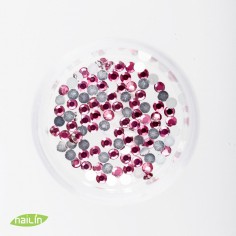 Rhinestones, pink, 2mm