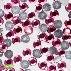 Rhinestones, pink, 2mm 2