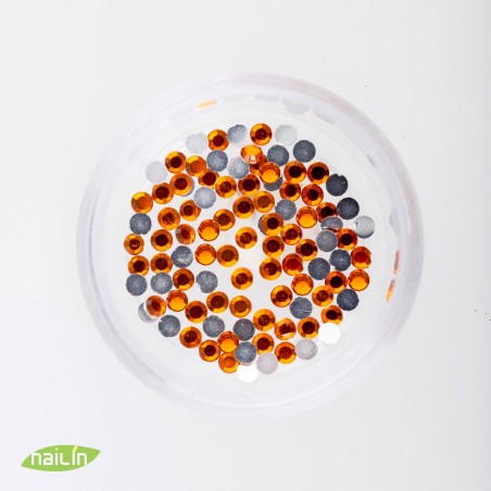Rhinestones, orange, 2mm