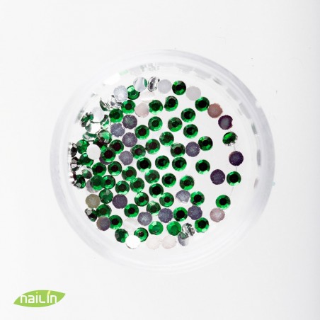 Rhinestones, green, 2mm