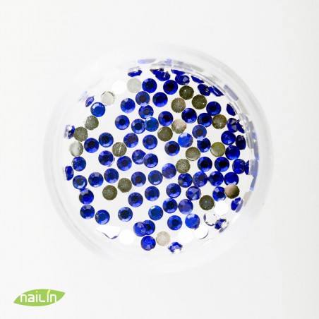 Rhinestones, blue, 2mm