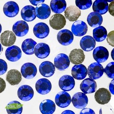 Rhinestones, blue, 2mm 2