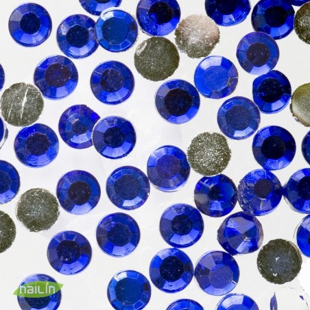 Rhinestones, blue, 2mm