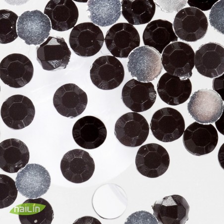 Rhinestones, black, 2mm