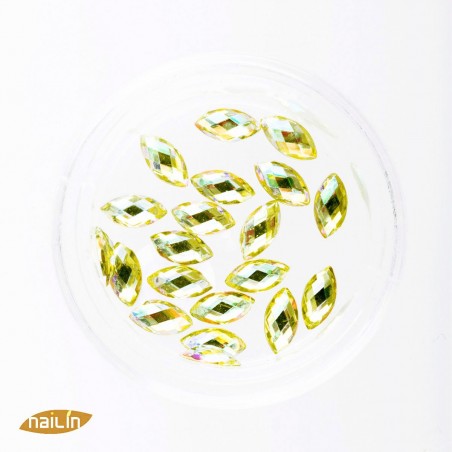 3D Glass Jewels, 6mm, yellow