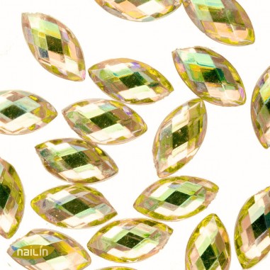 3D Glass Jewels, 6mm, yellow