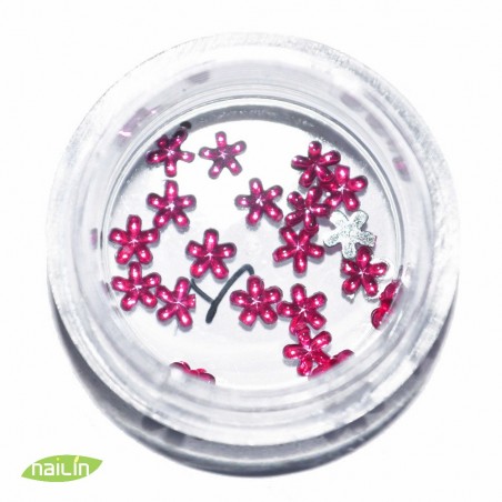 Glass Flowers, 4mm, dark pink