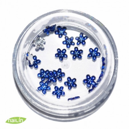 Glass Flowers, 4mm, blue