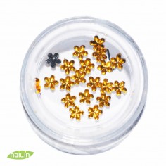 Glass Flowers, 4mm, gold