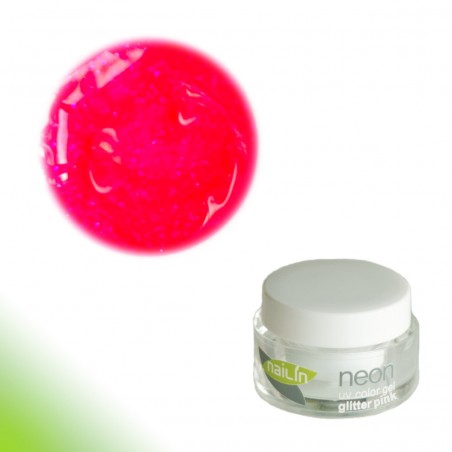 Цветной гель, Neon Glitter Pink, 5g