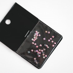 Rhinestones, 2mm, square, pink