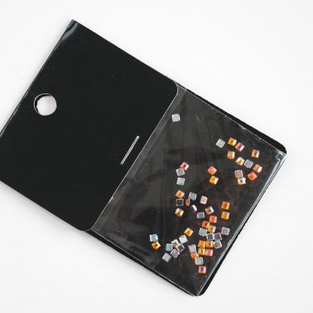 Rhinestones, 2mm, square, golden