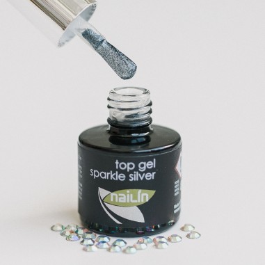 Pealisgeel, Top Gel Sparkle Silver, 8ml