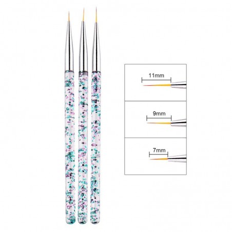 Nail art brushes set, 3pcs