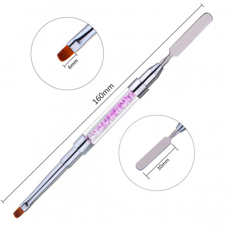 Кисть для акрил-геля шпателем, 6 мм