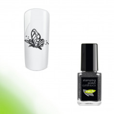 Stamping lakk, Glitter Black, 12 ml