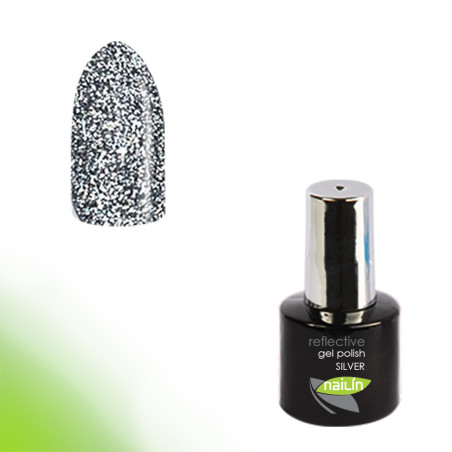 Гель-лак, Reflective Silver, 8ml