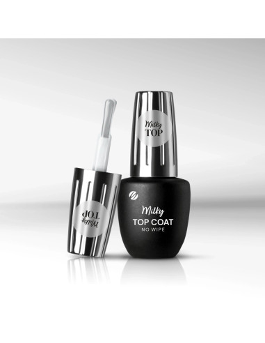 Глянец-гель, Top Coat Milky No Wipe, 9 ml